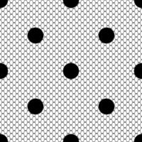 naadloos zwart kant patroon met polka dots Aan wit achtergrond. vector