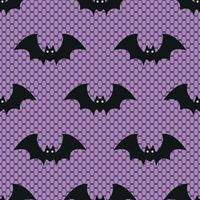 naadloos patroon met kant halloween vleermuizen Aan Purper achtergrond. perfect voor halloween kleding stof, behang of omhulsel papier ontwerp. vector