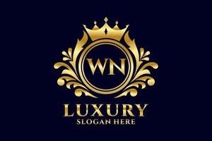 eerste wn brief Koninklijk luxe logo sjabloon in vector kunst voor luxueus branding projecten en andere vector illustratie.