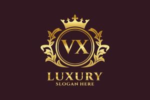 eerste vx brief Koninklijk luxe logo sjabloon in vector kunst voor luxueus branding projecten en andere vector illustratie.