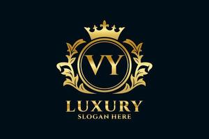 eerste vy brief Koninklijk luxe logo sjabloon in vector kunst voor luxueus branding projecten en andere vector illustratie.