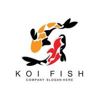 koi vis logo ontwerp, sier- vis vector, aquarium ornament illustratie merk Product vector