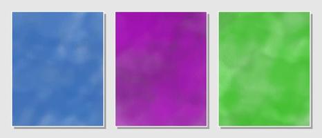 blauw, Purper en groen reeks waterverf achtergrond. vector