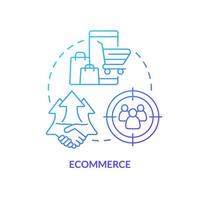 ecommerce blauw helling concept icoon. sociaal handel. leven winkelen. Schepper economie neiging abstract idee dun lijn illustratie. geïsoleerd schets tekening. vector