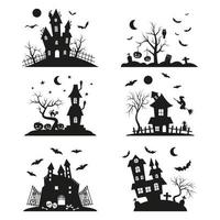 vector reeks van halloween stencils