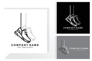 sneakers schoen logo-ontwerp, vectorillustratie van trending jeugdschoeisel, eenvoudig funky concept vector