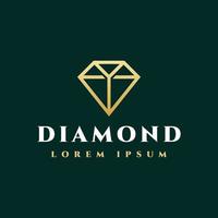 luxe gouden diamant sieraden logo ontwerp vector