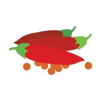 drie Chili paprika's icoon, heet rood Chili reeks vector beeld