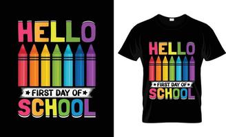 eerste dag van school- t-shirt ontwerp, eerste dag van school- t-shirt leuze en kleding ontwerp, eerste dag van school- typografie, eerste dag van school- vector, eerste dag van school- illustratie vector