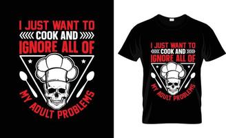 chef t-shirt ontwerp, chef t-shirt leuze en kleding ontwerp, chef typografie, chef vector, chef illustratie vector