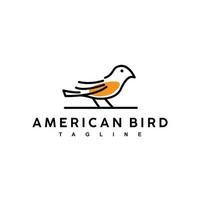 Amerikaans vogel gemakkelijk minimalistische logo ontwerp vector