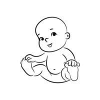 grappig weinig baby glimlachen vector