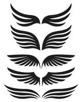 zwart silhouet Vleugels embleem verzameling vector