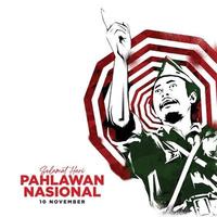 Indonesisch tekst november 10, heroes dag. gelukkig nationaal heroes dag hari pahlawan vector illustratie. geschikt voor groet kaart, poster en spandoek.