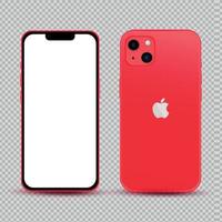 realistisch mockup zonder achtergrond rood mobiel telefoon - vector