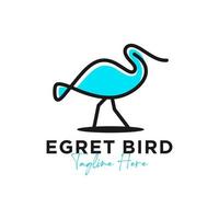 zilverreiger vector logo ontwerp uw