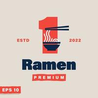 ramen numeriek 1 logo vector