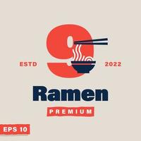 ramen numeriek 9 logo vector