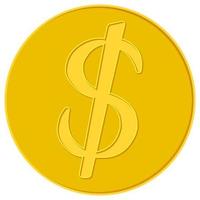 dollar munten icoon stijlen Amerikaanse Dollar icoon, illustratie van een munt icoon met een dollar teken Aan het. vector