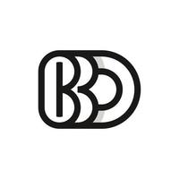 brief bd lijn monogram meetkundig logo vector