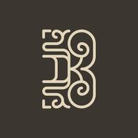 brief k ornament luxe monogram logo vector