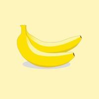 illustratie van banaan vector met geel achtergrond