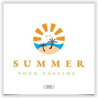 zomer strand logo premie elegant sjabloon vector eps 10