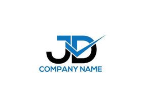 jd brief logo ontwerp met creatief modern eerste icoon sjabloon vector