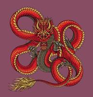 Japan rood draak tatoeëren illustratie vector