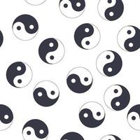 naadloos patroon van hand- getrokken tekening schetsen yin yang symbool geïsoleerd Aan wit achtergrond vector