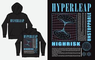 hoodies met industrieel streetwear ontwerp, lus, hypersprong vector