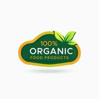 100 procent biologisch voedsel Product sticker etiket insigne vector