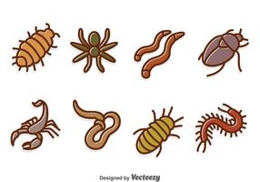 Handgetekende Insect Vector Set