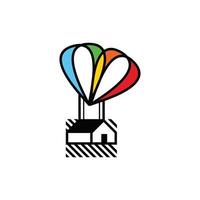 huis omhoog ballon minimalistische modern logo vector