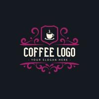 wijnoogst logo voor koffie winkel, restaurant voedsel en drinken vector