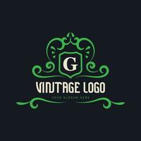 wijnoogst logo sjabloon of retro logo stijl met elegant kleur vector