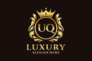 eerste uq brief Koninklijk luxe logo sjabloon in vector kunst voor luxueus branding projecten en andere vector illustratie.