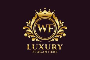 eerste wf brief Koninklijk luxe logo sjabloon in vector kunst voor luxueus branding projecten en andere vector illustratie.