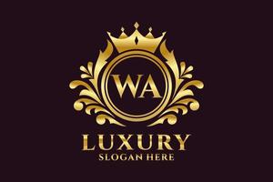 eerste wa brief Koninklijk luxe logo sjabloon in vector kunst voor luxueus branding projecten en andere vector illustratie.