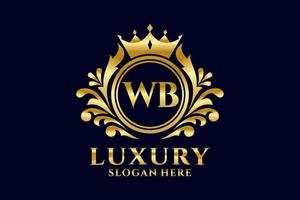 eerste wb brief Koninklijk luxe logo sjabloon in vector kunst voor luxueus branding projecten en andere vector illustratie.