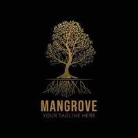 luxe mangrove logo met zwart geïsoleerd achtergrond. vector logo ontwerp icoon symbool idee.