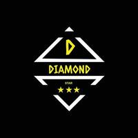 diamant ontwerp en 3 sterren voor t-shirt Aan zwart achtergrond vector
