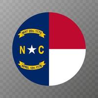 noorden carolina staat vlag. vector illustratie.