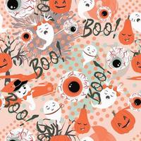 halloween patroon. geesten en vleermuizen. halloween naadloos patroon. vector