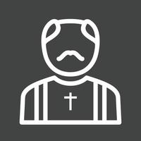 priester lijn omgekeerd icoon vector