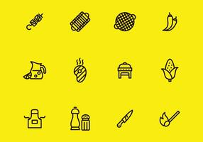 Barbecue icon set vector