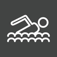 zwemmen lijn omgekeerd icoon vector