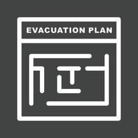 evacuatie plan lijn omgekeerd icoon vector