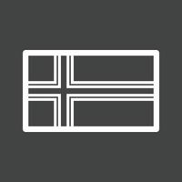 IJsland lijn omgekeerd icoon vector