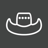 cowboyhoed lijn omgekeerd pictogram vector